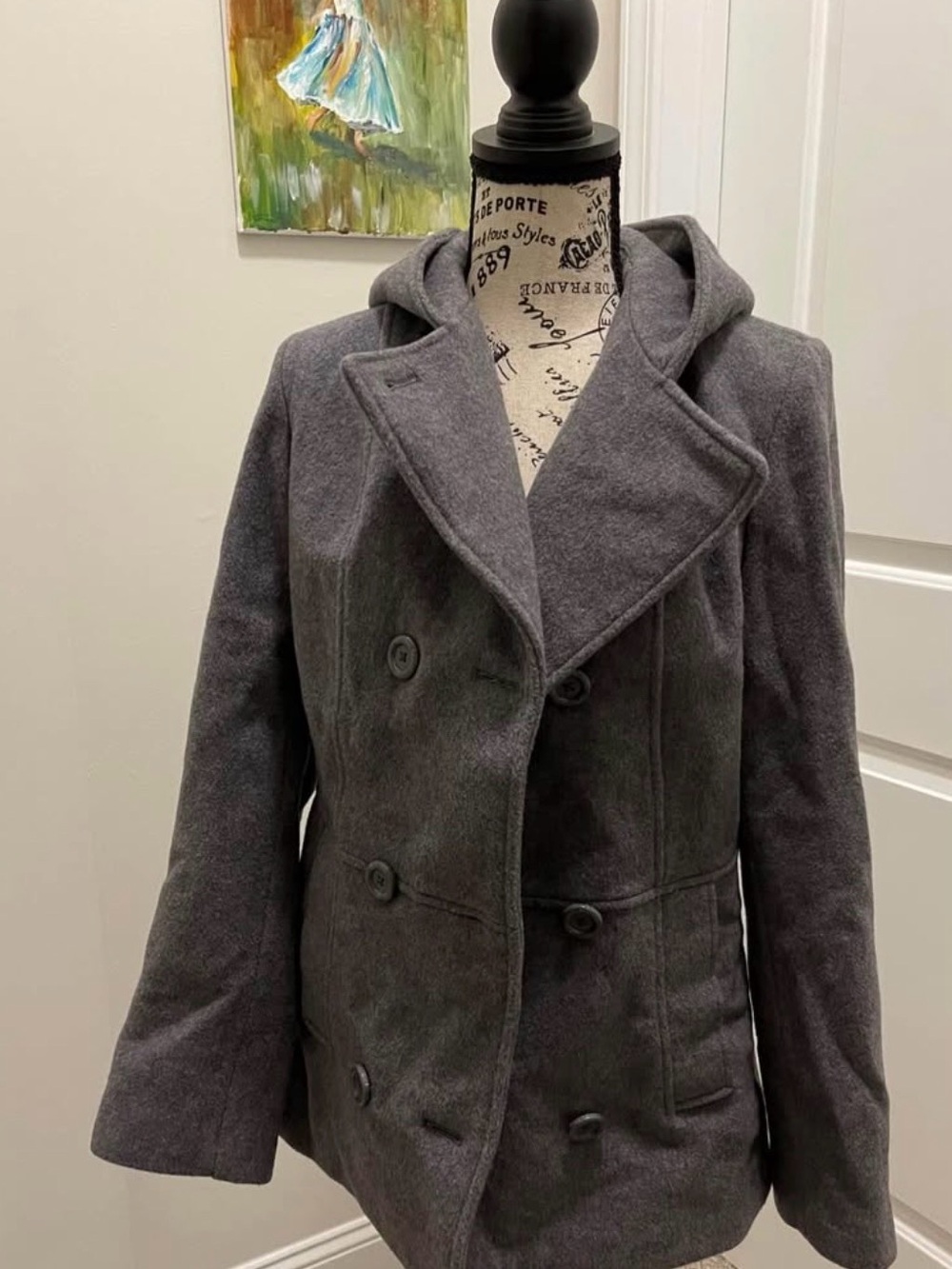 croft & barrow Gray Wool Coat - Women's Small